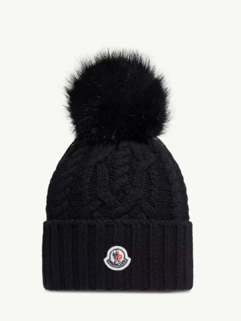 Moncler - Wool & Cashmere Blend Beanie with Pom Pom